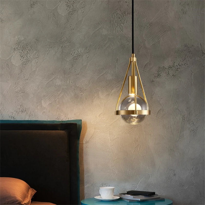 Suspension Cristal Cuivre Luxe Moderne - vue 4 sur 5