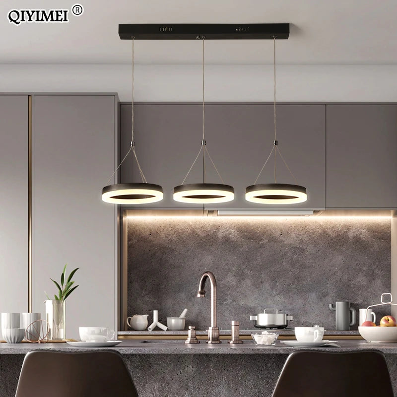 suspension led luminaire acrylique avec télécommande lampara abajur - vue 4 sur 11