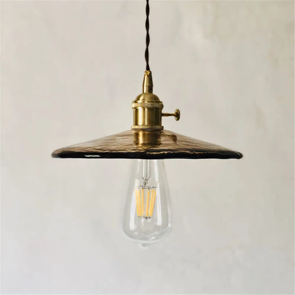 suspension vintage en laiton et verre pour décoration intérieure