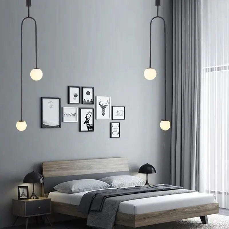 lustre rétro double tête personnalité nordique décoration boutique
