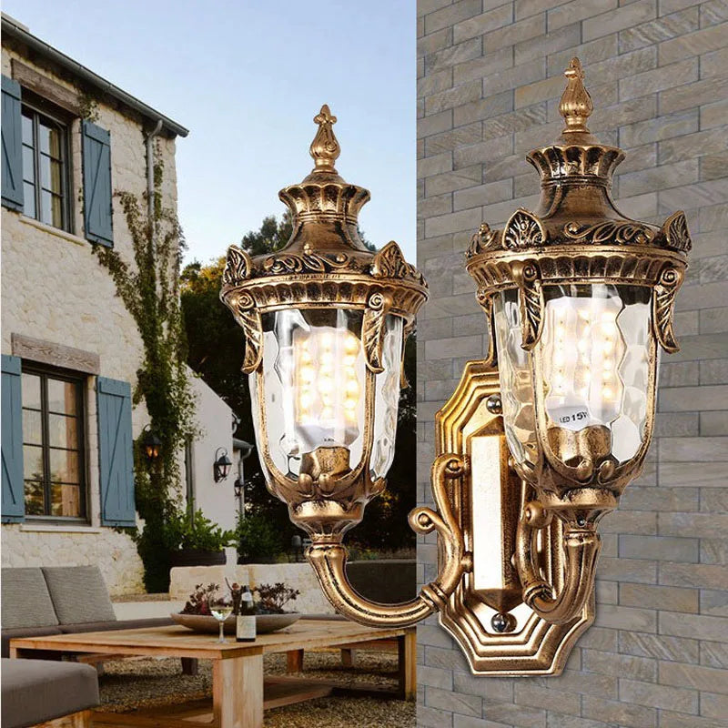 applique murale extérieure étanche double tête style européen rétro