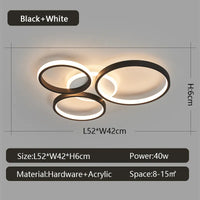 NEO Gleam moderne plafond lustre lumières pour salon étude chambre AC85-265V noir/or couleur led lustre luminaires