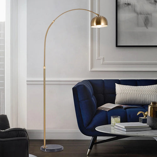 lampadaire nordique led en fer simple avec base en marbre