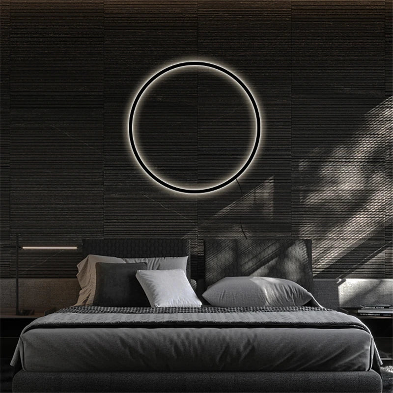 applique murale à led en forme d'anneau pour décoration moderne - vue 4 sur 10