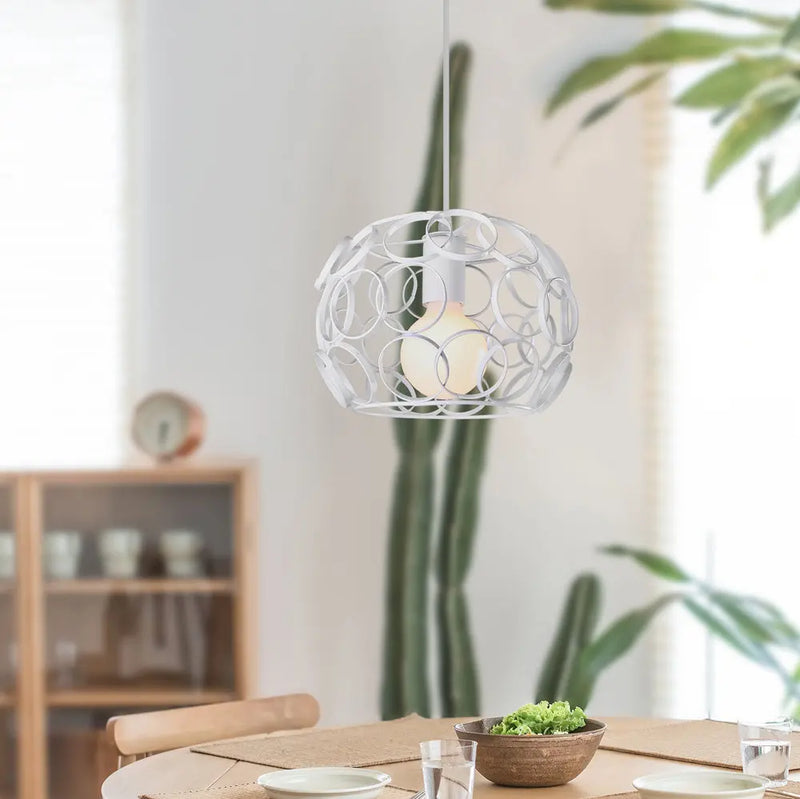 luminaire suspendu industriel rétro avec cage métallique led moderne