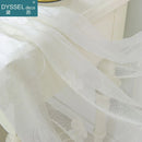 Rideau tulle brodé floral festonné style américain salon