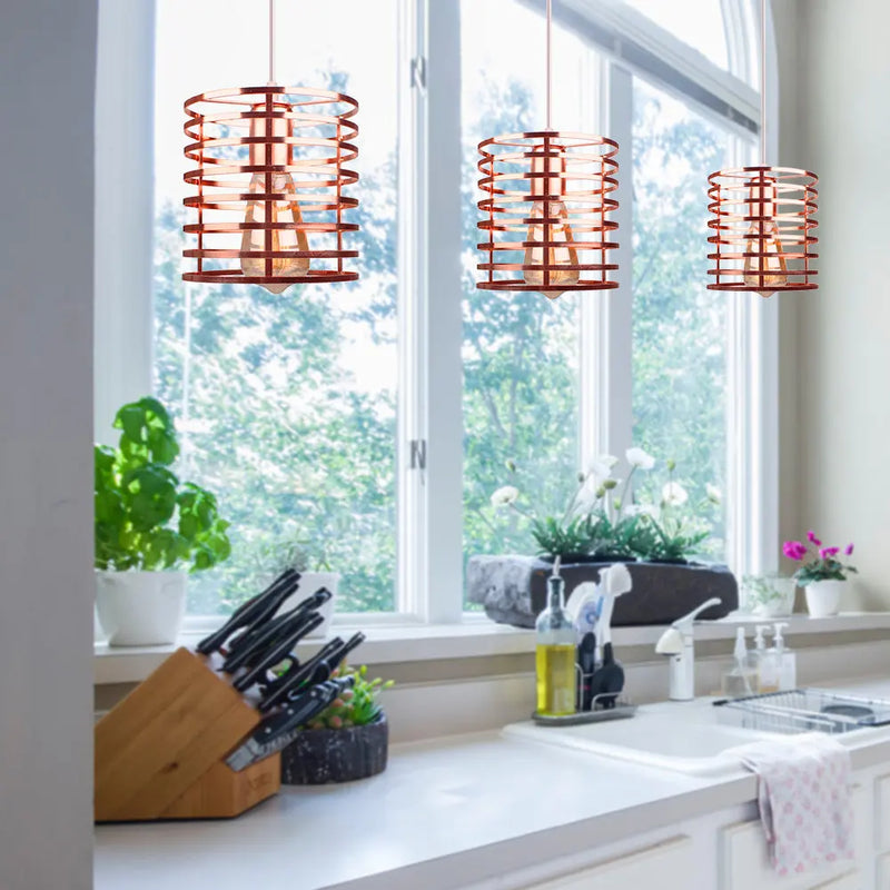 lustre suspendu moderne avec 1/3 têtes led vintage