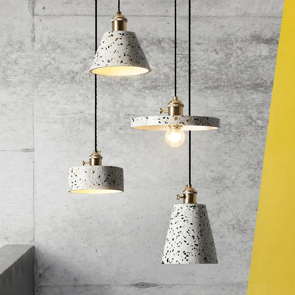 Luminaires suspendus en ciment blanc nordique E27 Bar salon cuisine lampe suspendue moderne lumière Suspension Luminaire éclairage