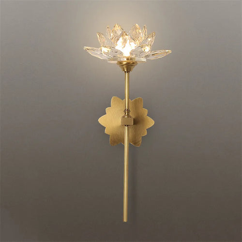 Applique murale LED en cristal de luxe en forme de lotus