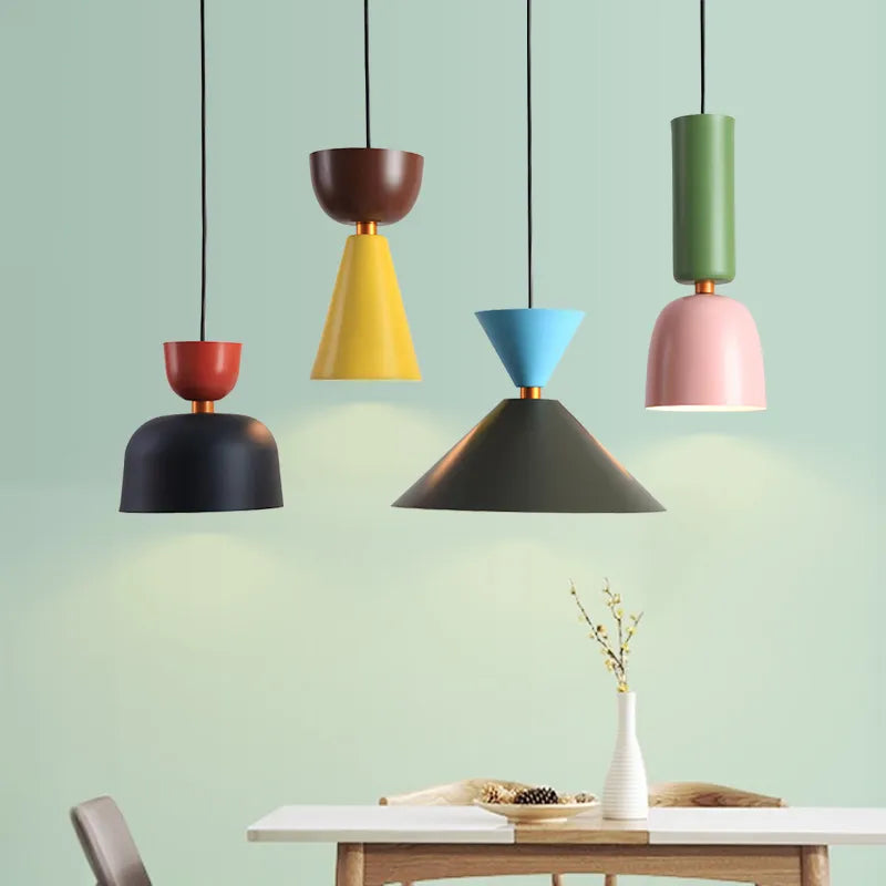 Nordique Loft Chevet Suspension Lumières Chambre Café Salon Salle à manger Étude Macaron Industriel Décoratif LED Lustres Luminaire