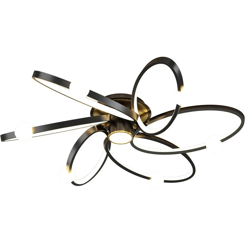 plafonnier led noir anneau maison décor luminaire - vue 7 sur 10