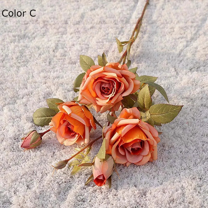 nouvelle décoration automnale fleurs artificielles roses bouclées luxe mariage - vue 9 sur 11