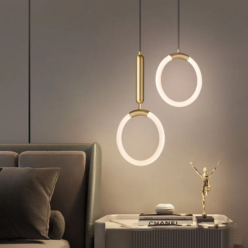 Nordique créatif suspension LED lumière 360 ° lueur chambre chevet Art lustre postmoderne suspension lampe de luxe