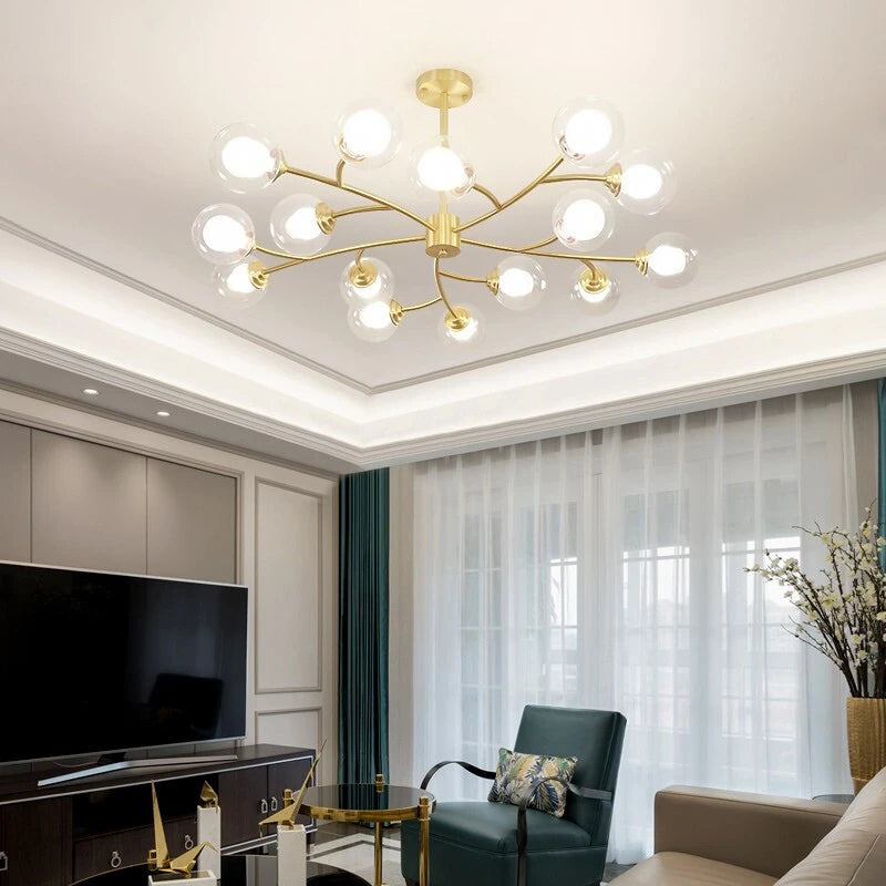 lustre led moderne nouvelle lampe suspension moléculaire nordique - vue 4 sur 14