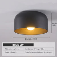 Plafonnier LEDs lumière nordique maison salon décor noir/blanc éclairage