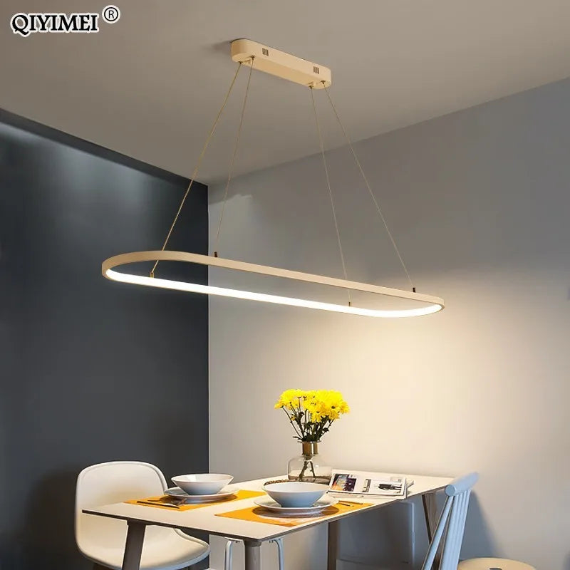 suspension led moderne rectangulaire avec télécommande lampara