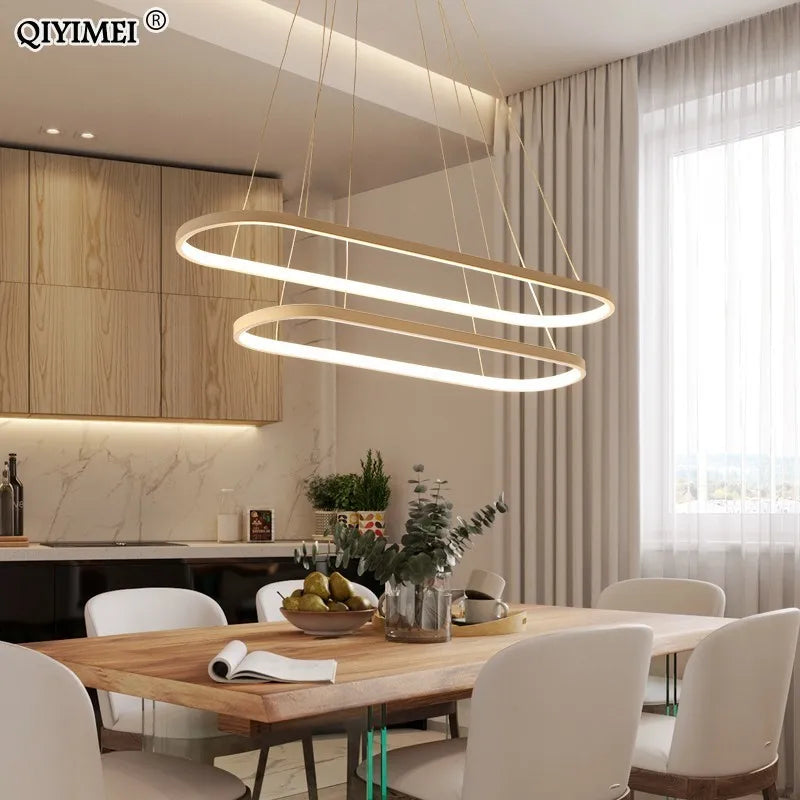 suspension led moderne rectangulaire avec télécommande lampara