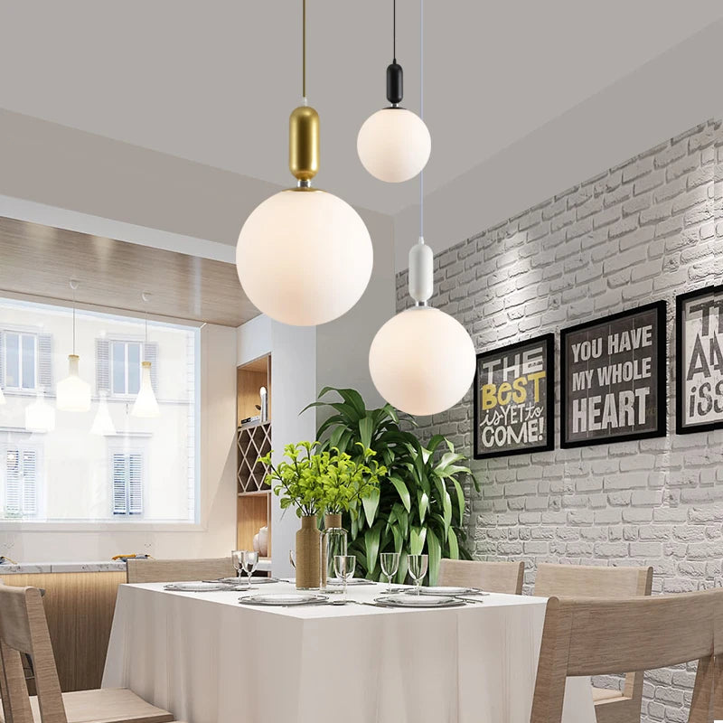 gzmj moderne globe en verre suspension pour cuisine