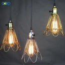 suspension vintage en fer avec abat jour et interrupteur intérieur