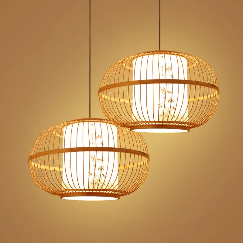 lanterne rustique japonaise osier bambou