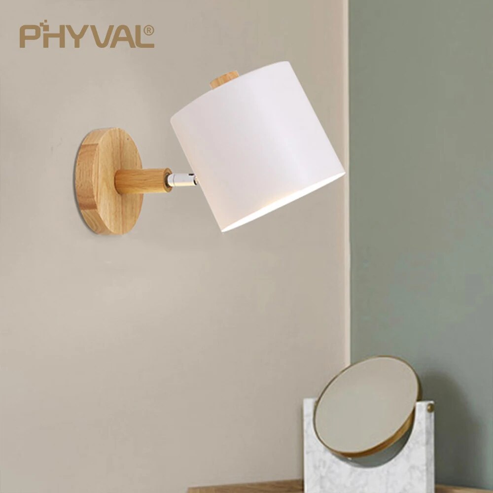 Applique murale scandinave Macaron en métal et bois - vue 6 sur 9