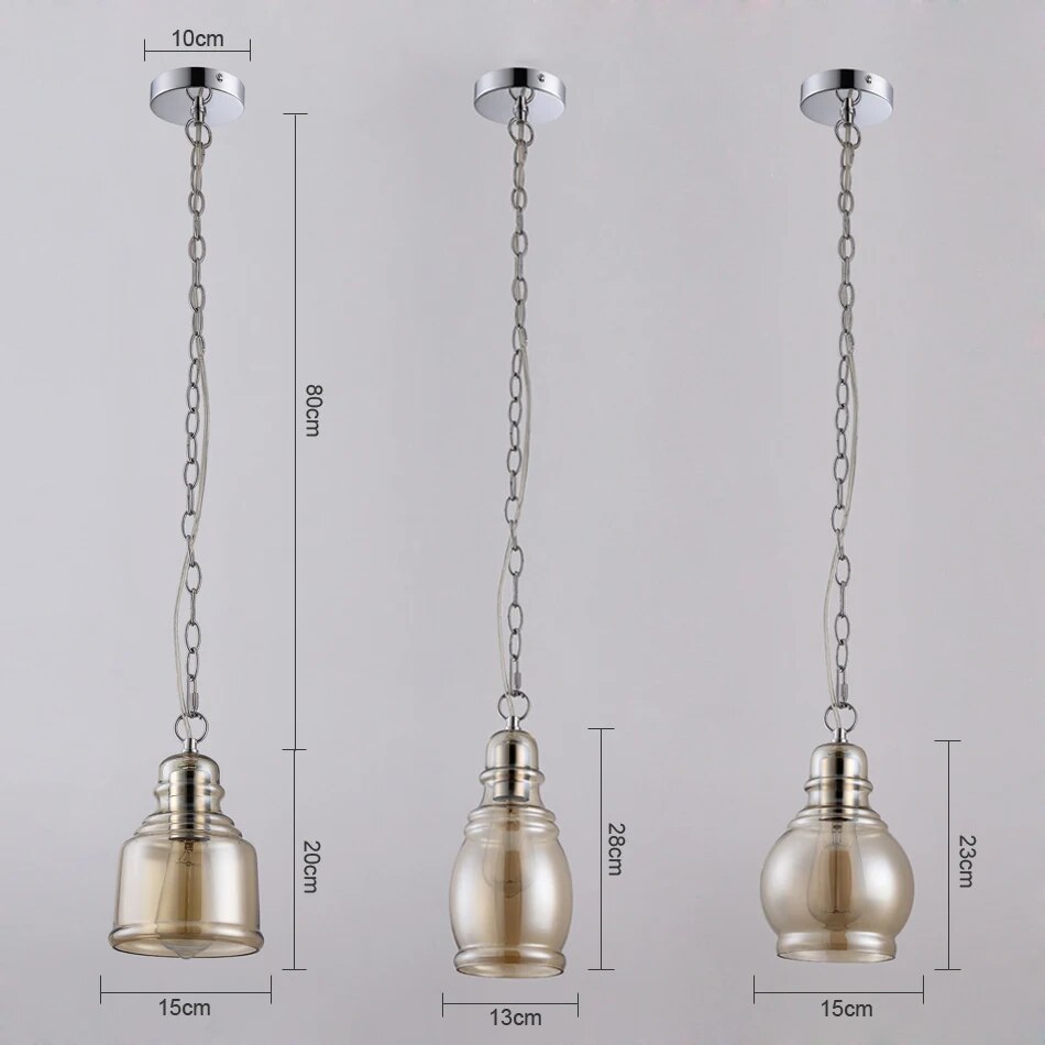 Suspension Loft industriel chaîne Vintage Edison - vue 2 sur 6
