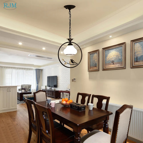 Lampe led suspendue fer simple déco intérieur