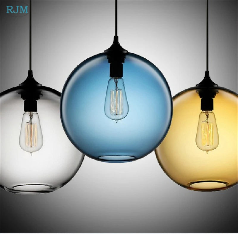 lampe led suspendue en verre design moderne et créatif - vue 6 sur 11