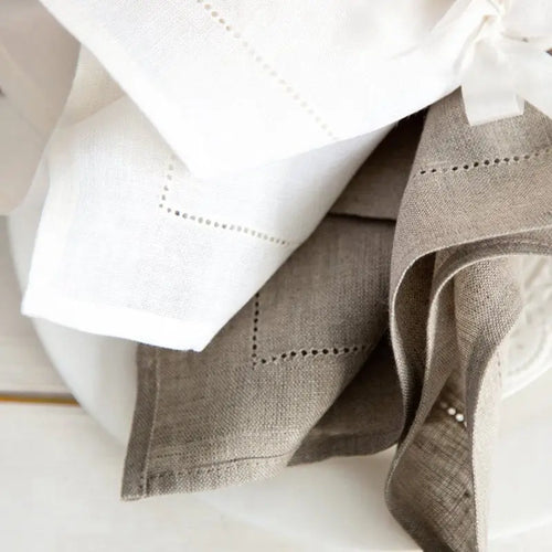 Serviette de table lot de six lin brodé