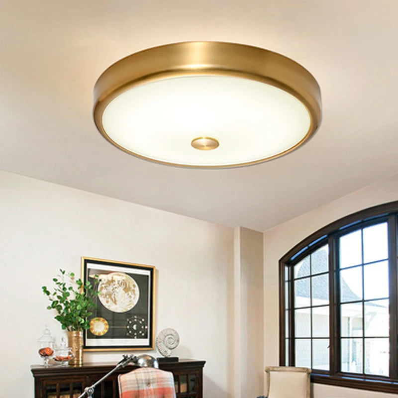 Plafonnier LED rond en verre au design moderne