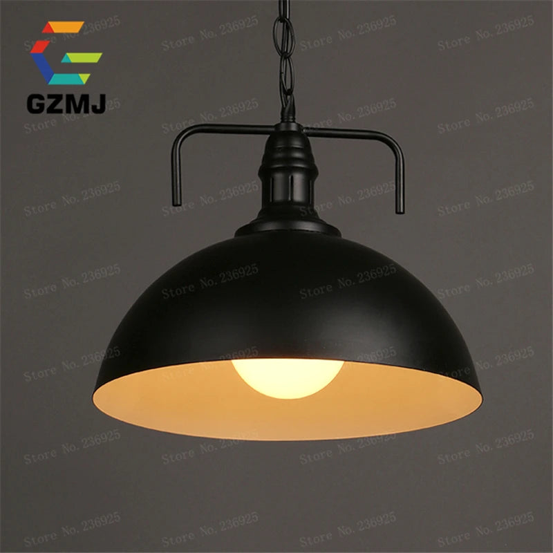 suspension style loft led vintage industriel noir - vue 6 sur 12