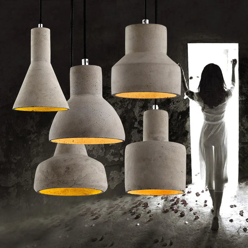 gzmj suspension industriel luminaire vintage ciment pour bar café - vue 7 sur 13