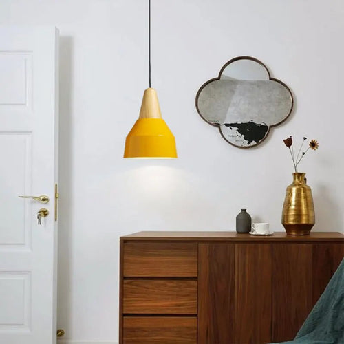 Suspension LED en bois