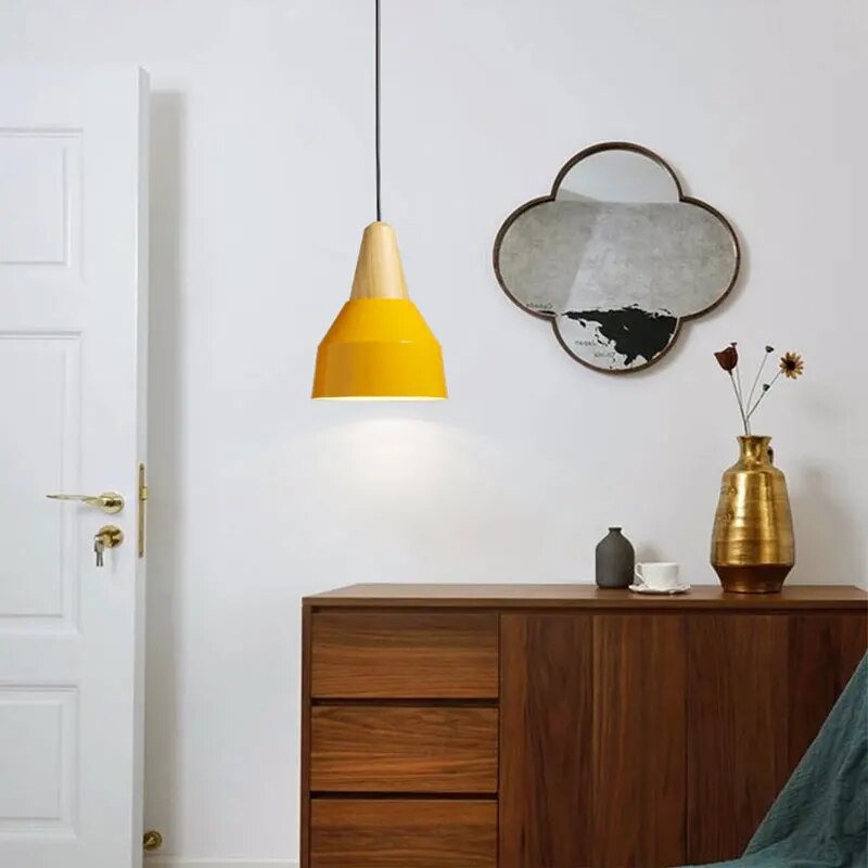 Suspension LED en bois