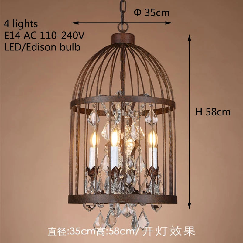 lustre vintage en fer forgé style empire cristal