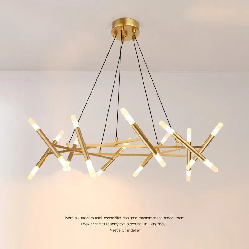 Lustre postmoderne Art créatif Lustre éclairage nordique rétro concepteur LED Lustre cuisine salon Restaurant lampe à main