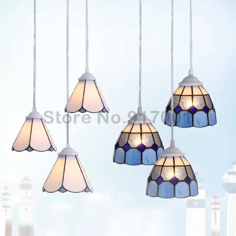 3 Heads Colorful Glass LED Pendant Lamps Light,Bedroom Suspension Hanging Ceiling Lamp - vue 6 sur 30