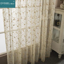 Rideau brodé motif floral style moderne décoratif salon
