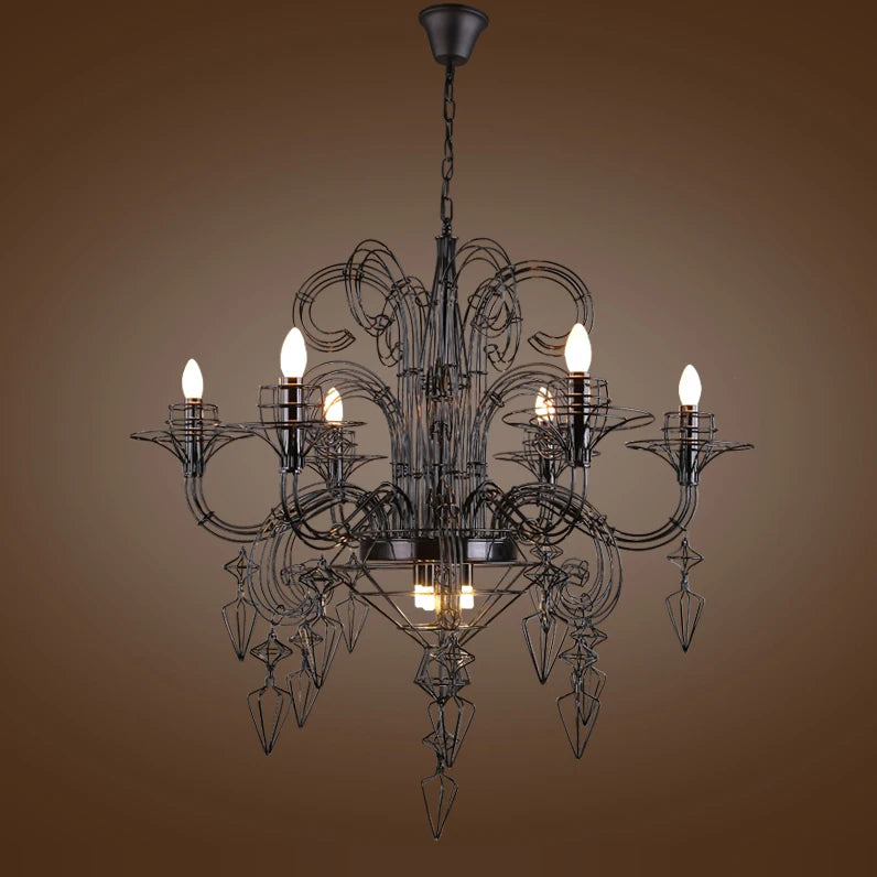 Suspension en alliage post-moderne baroque design lumineux