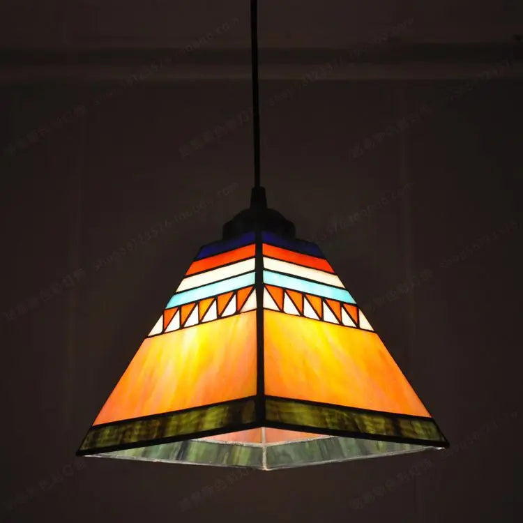 lustre espagnol tiffany pour restaurant et café vitré - vue 3 sur 6