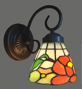 lampe de chevet tiffany oiseau en verre pour décoration intérieure - vue 2 sur 6