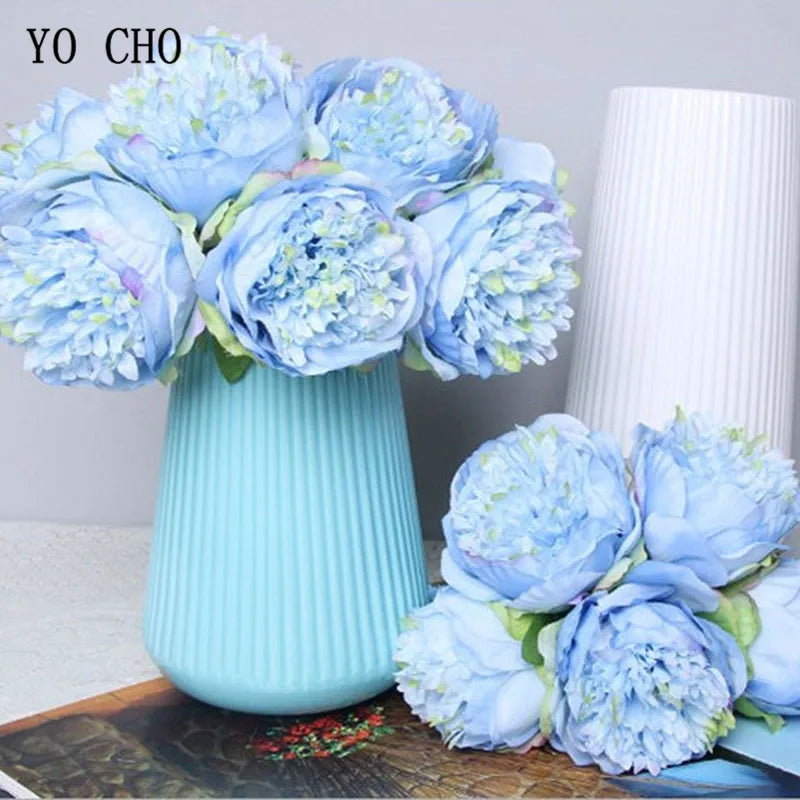 lot de 5 pivoines artificielles pour mariage et décoration intérieure