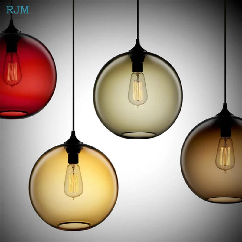 lampe led suspendue en verre design moderne et créatif - vue 3 sur 11