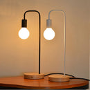 lampe de bureau vintage en bois et métal style campagne américaine