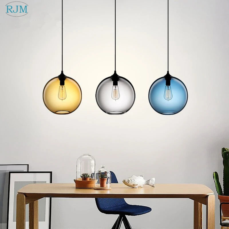lampe led suspendue en verre design moderne et créatif - vue 4 sur 11