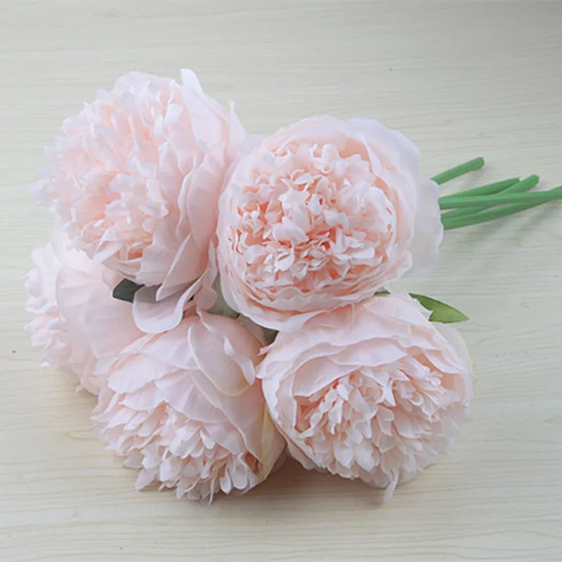 lot de 5 pivoines artificielles pour mariage et décoration intérieure - vue 11 sur 18