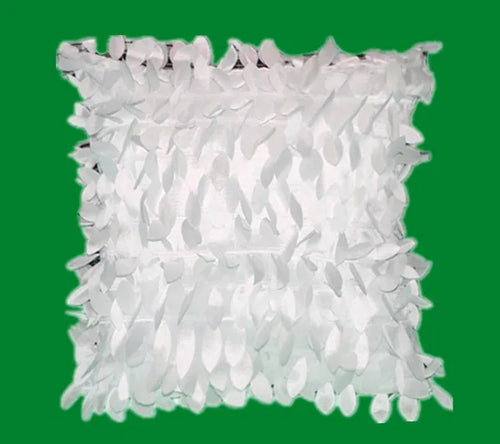 housse de coussin brodée feuille en 3D fait main 42 x 42 cm