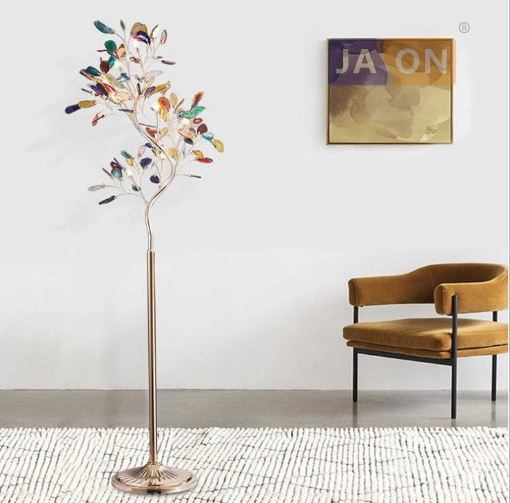lampe à poser design en forme d'arbre en agate de fer nordique