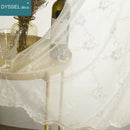 Rideau transparent brodé floral festonné pour salon