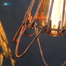 suspension vintage en fer avec abat jour et interrupteur intérieur